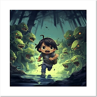 scary run Posters and Art